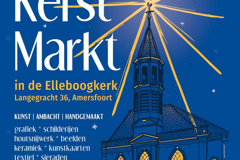 affiche kunst kerst markt